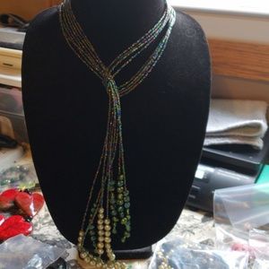 Scarf necklace freshwater  pearls